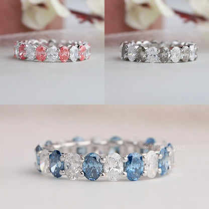 Oval Cut Lab Grown Diamond Full Eternity Wedding Band Ring