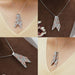 [Collage of Pink Round Diamond Tie Shape Pendant]-[Ouros Jewels]