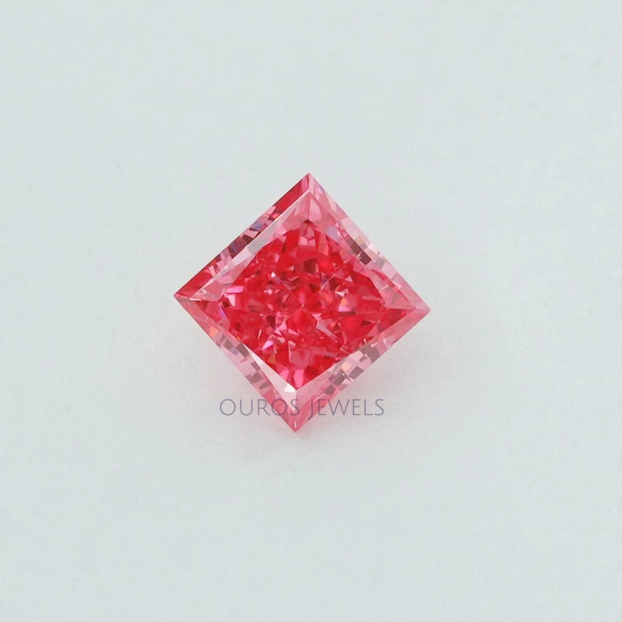 0.52 Carat Each Pink Princess Cut  Lab Diamond