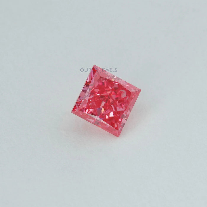 0.52 Carat Each Pink Princess Cut  Lab Diamond