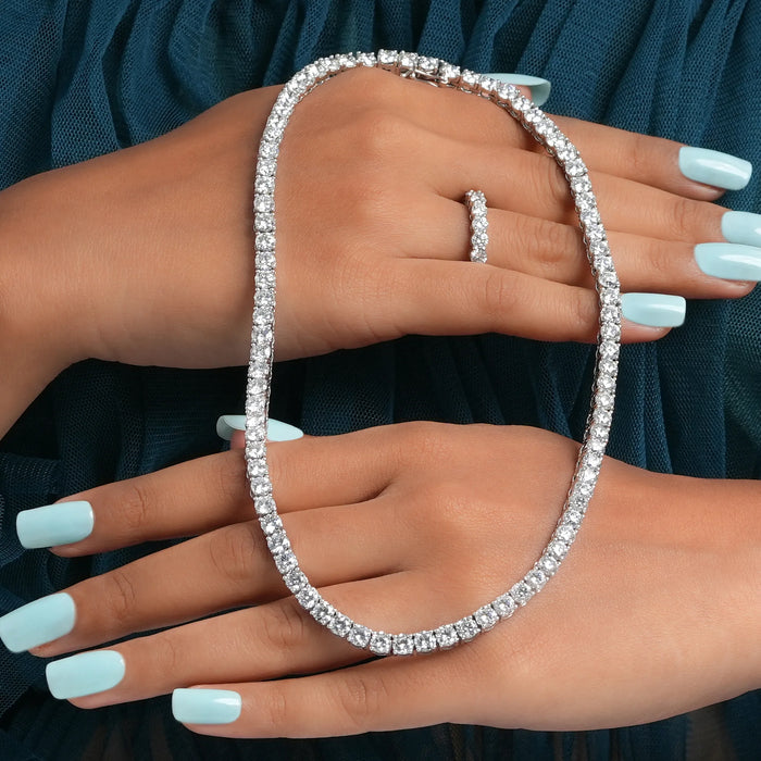 Round Lab Grown Diamond Line Necklace