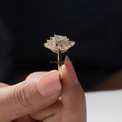 Lotus Cut Diamond Engagement Ring