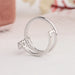 [Back Side View Of Lab Diamond Double Shank Ring Crafted In White Gold]-[Ouros Jewels]