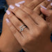 [In Finger View Of Lab Diamond Open Double Shank Accent Stone Wedding Ring]-[Ouros Jewels]