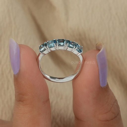 [Cushion Cut 5 Stone Diamond Ring]-[Ouros Jewels]