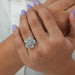 Flower shaped blue pear diamond halo ring, perfect ring for parties and functions