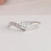 Heart Cut Accent Lab Grown Diamond Ring In White Gold
