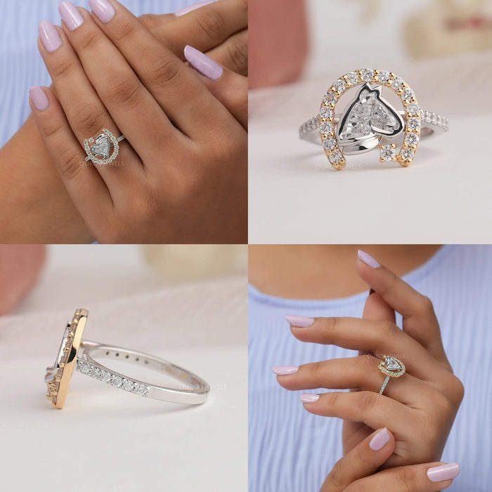 Horse Head & Horseshoe Diamond Ring
