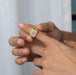 [A Men Wearing Pink Round Diamond Halo Ring]-[Ouros Jewels]