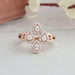 Flower style lab created diamond engagement ring with unique shine of lab diamonds