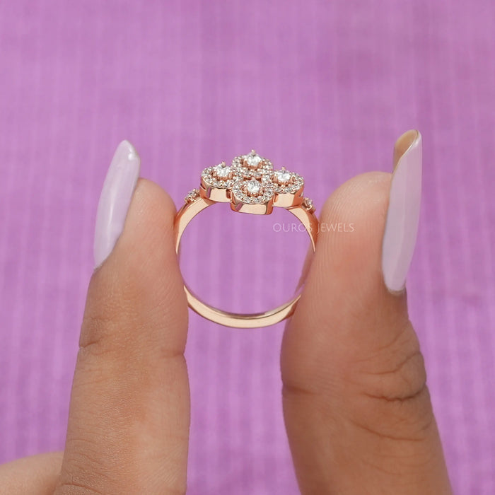 Pear shape lab diamond halo cluster diamond anniversary ring, perfect ring any special occasion