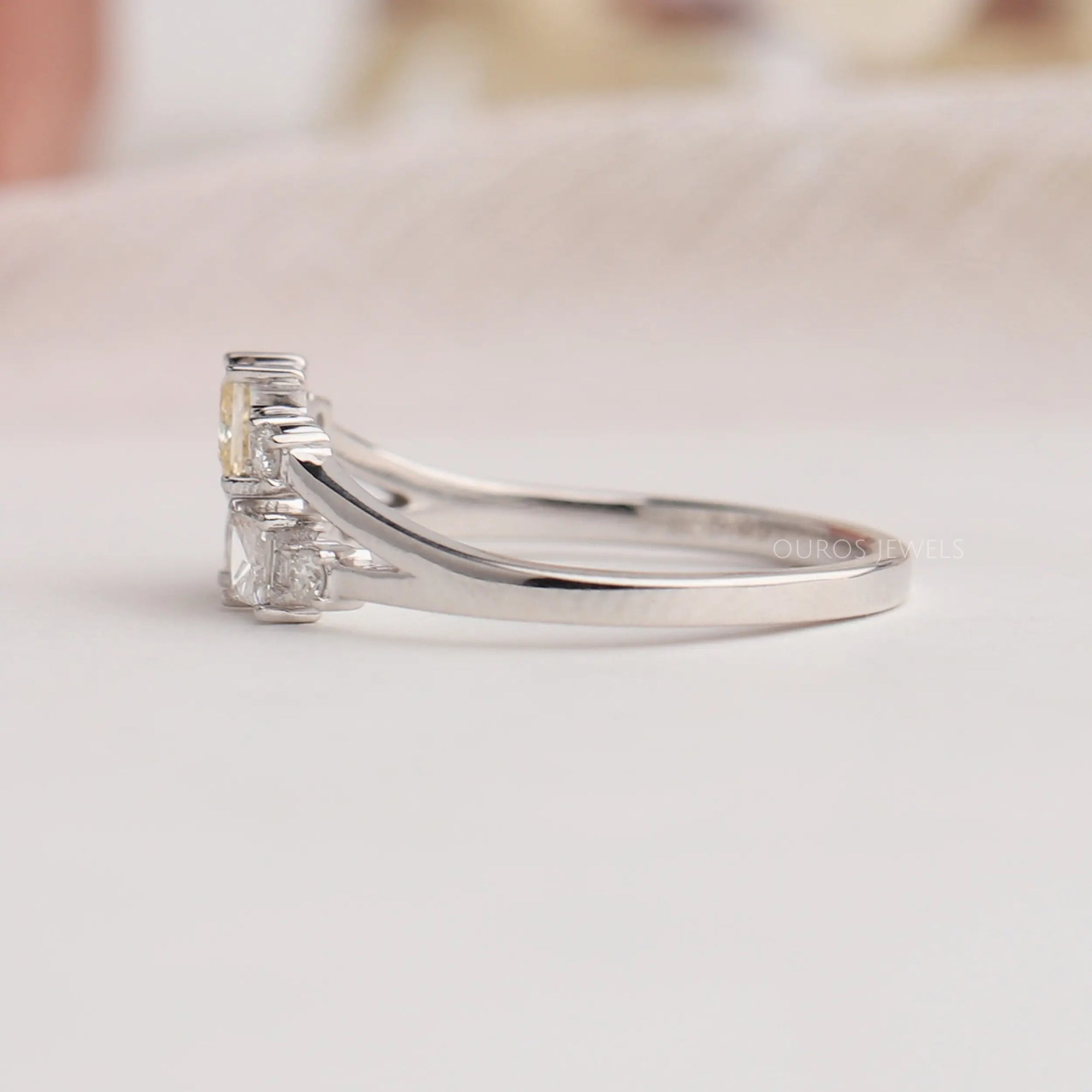 Princess And Round Cut Lab Diamond Cluster Ring