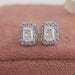 stud earrings crafted in 14 karat white gold and studded with lab grown diamonds
