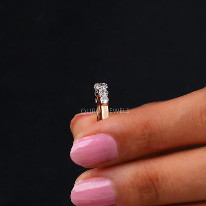 Round Cut Half Eternity Band Rings