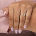 In finger look of trapezoid cut lab created diamond two stone ring