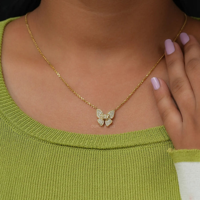 [Butterfly Cut Diamond Pendant]-[Ouros Jewels]