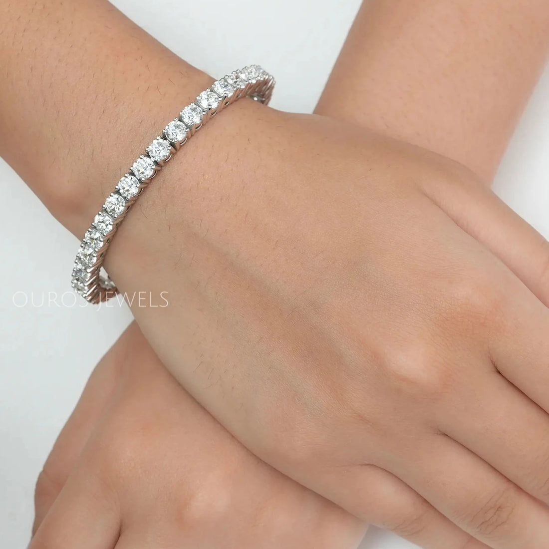 Old European Round Cut Lab Diamond Tennis Bracelet