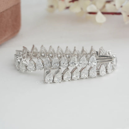 Pear Cut Lab Diamond Tennis Bracelet