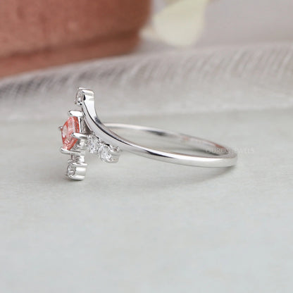 Pink Princess Diamond Bypass Ring