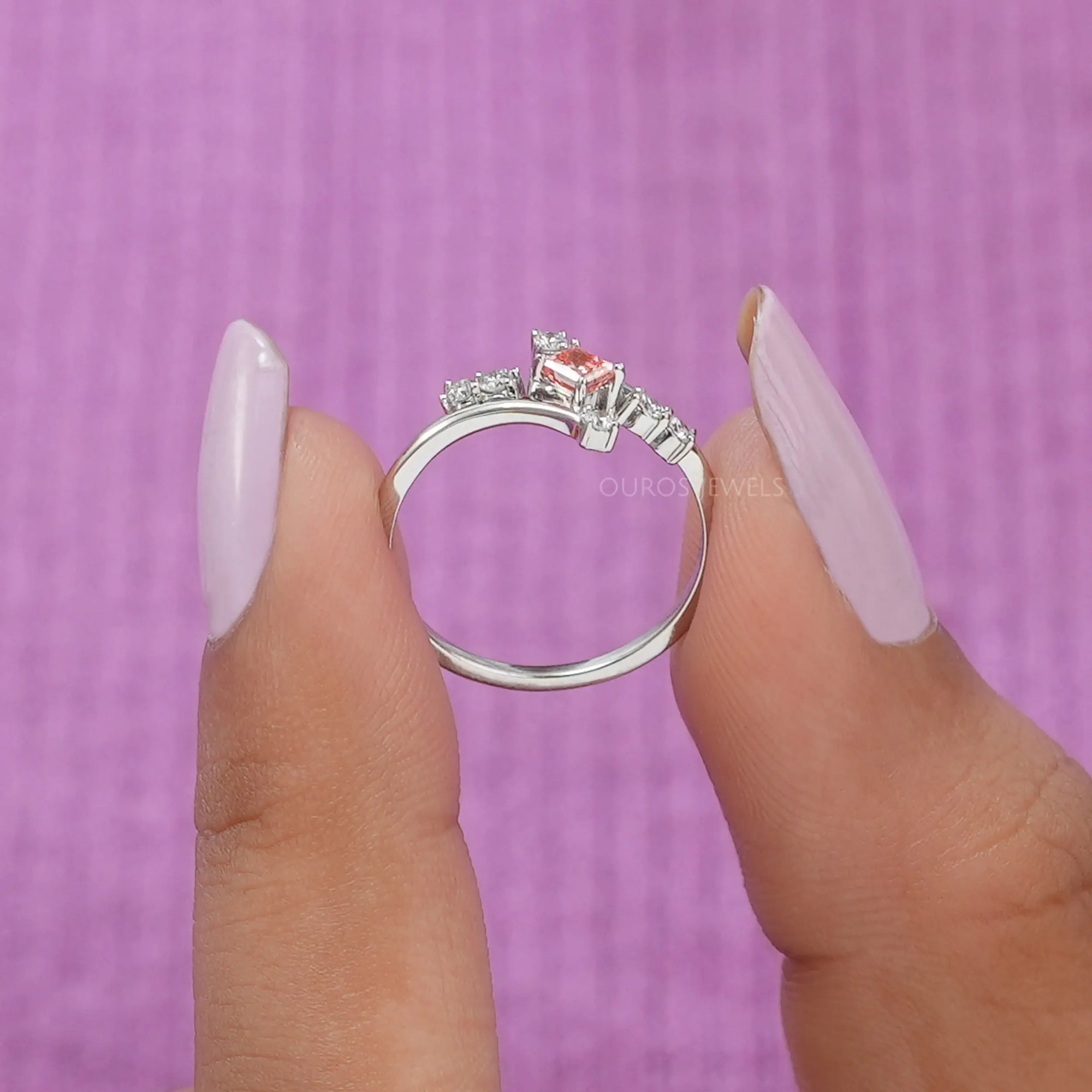 Pink Princess Diamond Bypass Ring