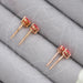 [Back View of Pink Pear Cut Stud Earrings]-[Ouros Jewels]