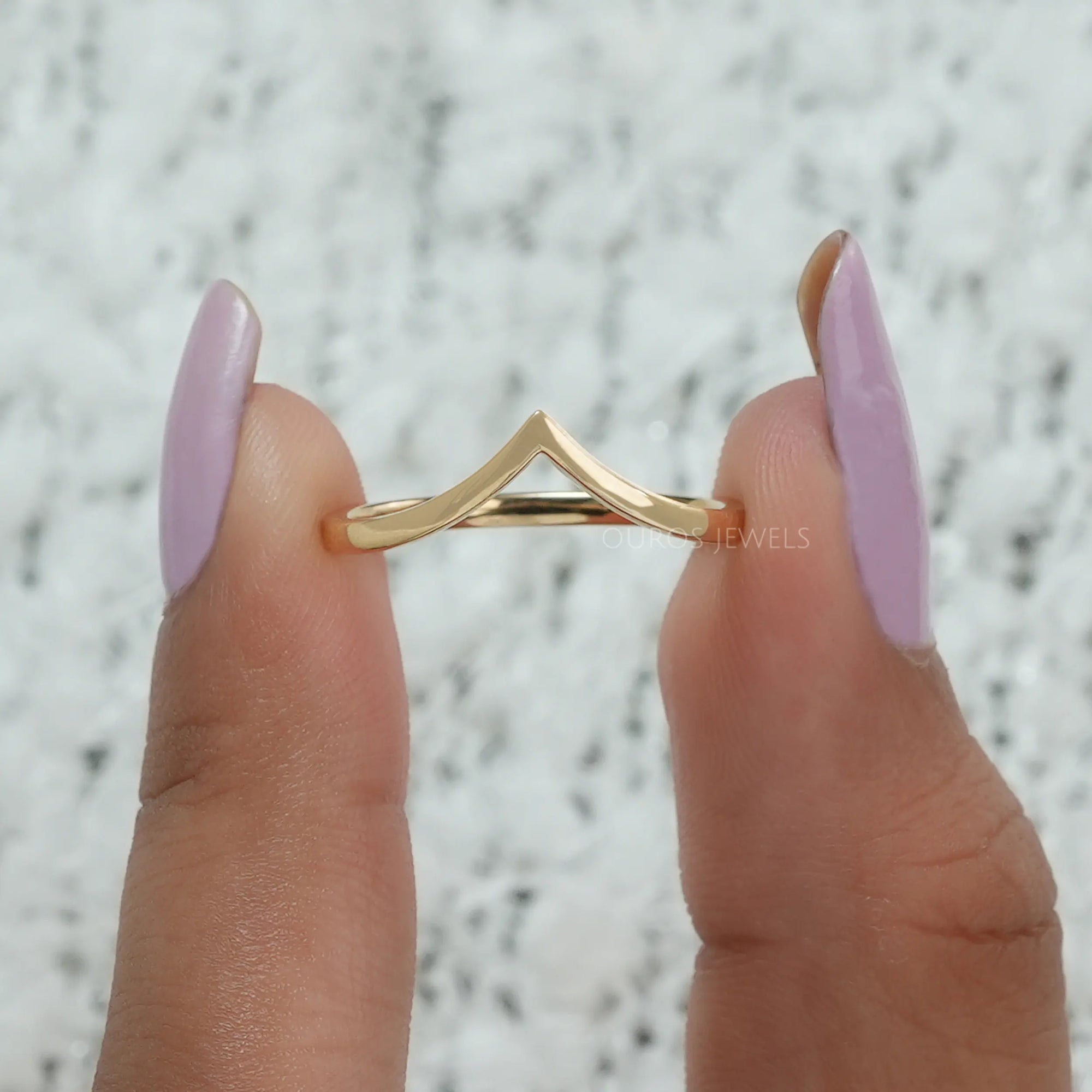 Yellow Gold Plain Curved Band Rings