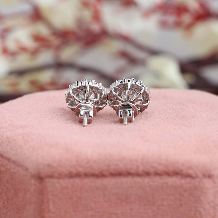 Round Lab Diamond Halo Setting Studs