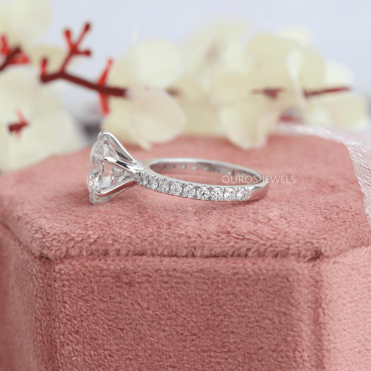 Six Prong Round Lab Grown Diamond Solitaire Ring Rings