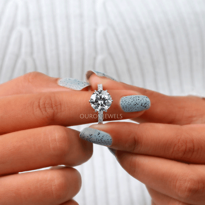 Six Prong Round Lab Grown Diamond Solitaire Ring Rings