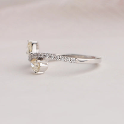 Yellow Pear Diamond Crossover Ring